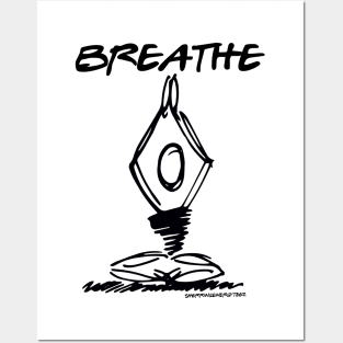 Breathe Yoga Pose v2 Posters and Art